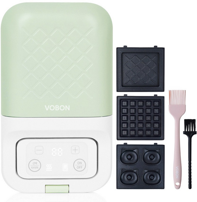 보본 3in1 스마트 디지털 샌드위치 와플 메이커 + 기름브러쉬 + 세척솔, VB-SM593GC