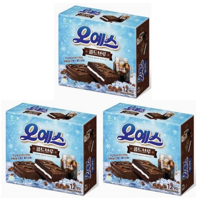 차갑게 먹으면 더 맛있는 달콤쌉쌀 오예스 콜드브루(사탕증정), 384g, 3개