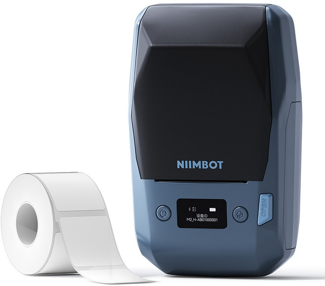 NIIMBOT M2 標籤機 熱轉印, M2主機湖藍灰(含碳帶+50*30白色)