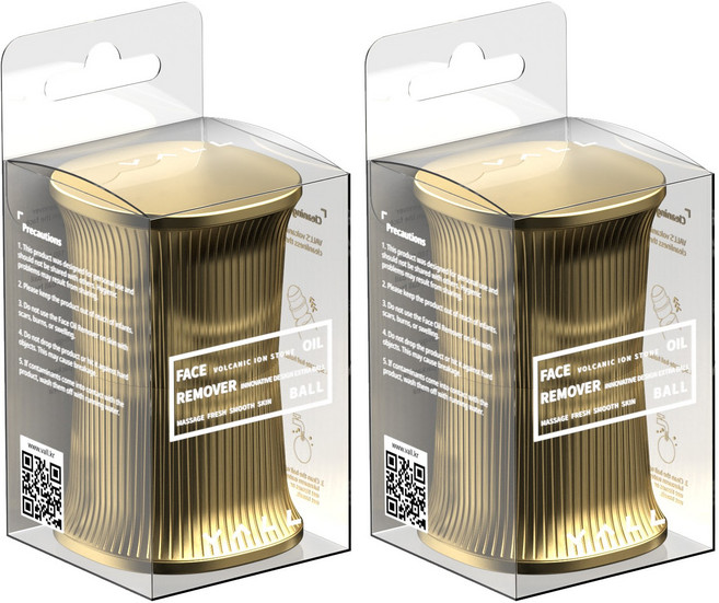 VALL 롤링 오일컨트롤 스페셜골드 롤러 / 얼굴 기름제거 피지케어 1년 사용 뷰티템, 2개, 백토볼