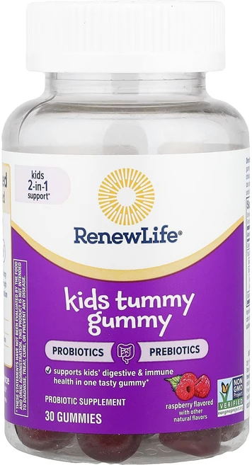 Renew Life 어린이용 터미 구미젤리 프리바이오틱 및 프로바이오틱 라즈베리 구미젤리 30개, RenewLife어린이용터미구미젤리프리바이오틱및프로바이, 30정 - 쿠팡