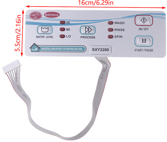 세탁기 회로 기판 SXY2200 컨트롤패널 세탁기 건조기 회로 기판 컨트롤패널 주요 가전 제품 16x5.5cm, 01 Silver, 1개