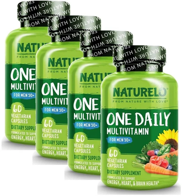 네츄렐로 50세이상 남성 원데일리 멀티비타민 캡슐 NATURELO One Daily Multivitamin, 4개, 60정 - 쿠팡