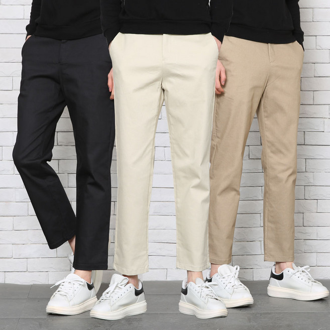 남성바지 사계절 치노 옆밴딩 스판 면바지 4종(택1)