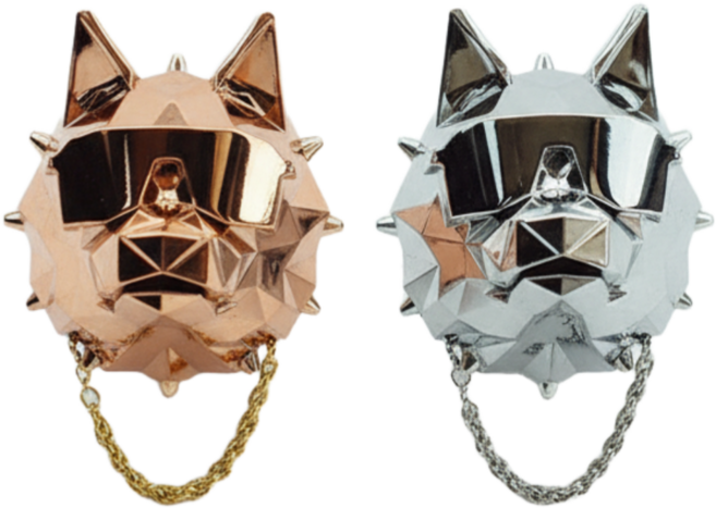 블링디어 크롬늑대[1+1세트] 차량용 방향제 명품 고급 자동차디퓨저 [선물포장], 1세트, 늑대세트(골드+골드+무료배송+쇼빙팩), 클린코튼, 리필킷2팩(향6개)