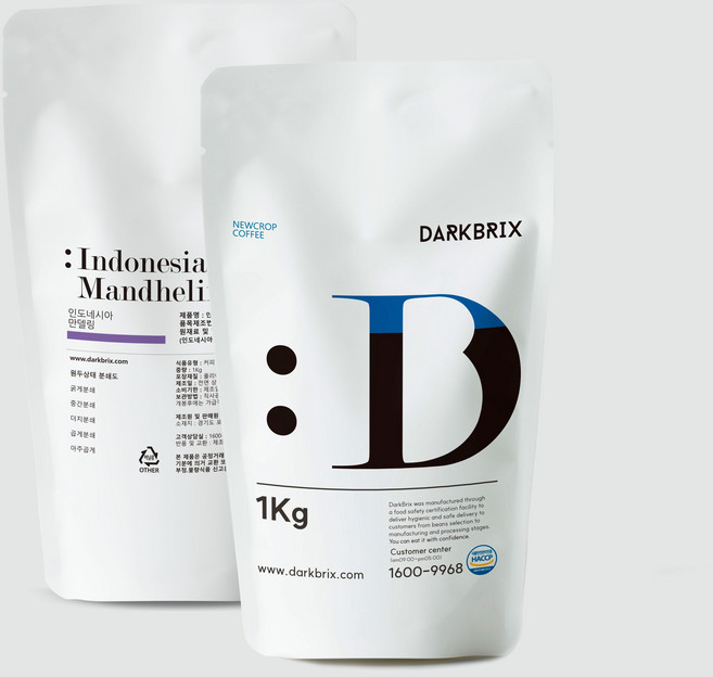 다크브릭스 인도네시아 만델링 원두커피, 1kg, 홀빈(분쇄안함), 1개