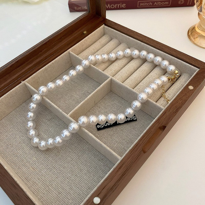 띵니 심플 레이어드 진주목걸이 미니진주목걸이 왕진주목걸이