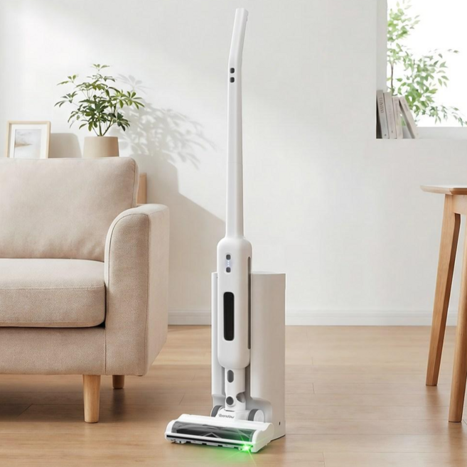 [신상품] 틴도우 초경량 UV 자동먼지비움 BLDC 무선 청소기+물걸레 키트+노즐 2종+먼지봉투 2p, V17 PRO MAX, 화이트