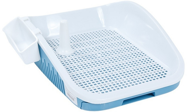 클로버 테크 서랍식 반폐쇄형 기둥 강아지 배변판 반외부방지 분리형 세척가능, 1개, 블루