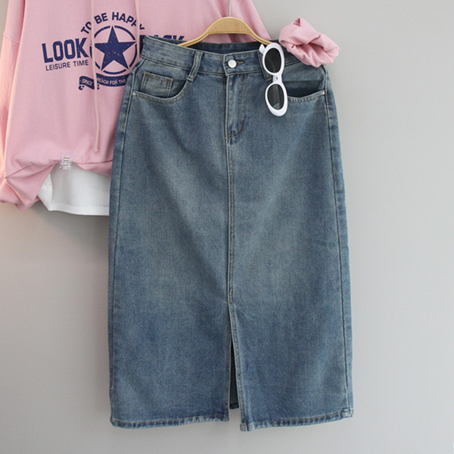 달콩 여성 레터앞트임데님롱스커트 청치마 봄신상
