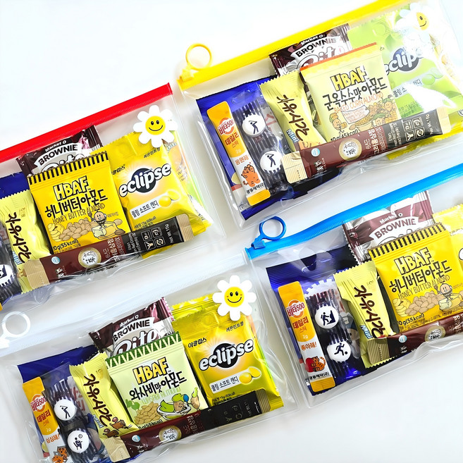 골프 간식 라운딩 간식꾸러미 체육대회 단체간식 행사 골프장 4개 한세트 라벨스티커8P, 1세트