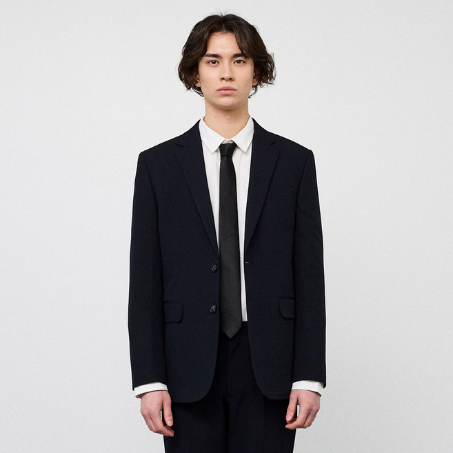 [STCO] 남성 베이직 사방스판 반맞춤 포멀 자켓 클래식핏 네이비