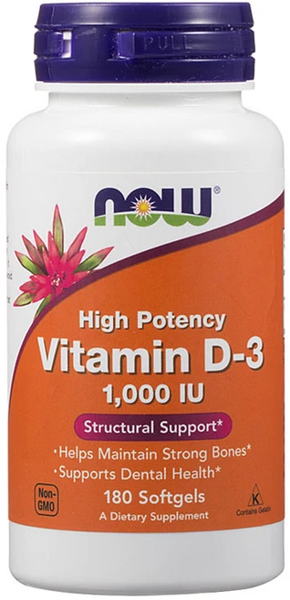 Now Foods 비타민 D-3 1000IU 소프트젤, 180정, 3개 - 쿠팡