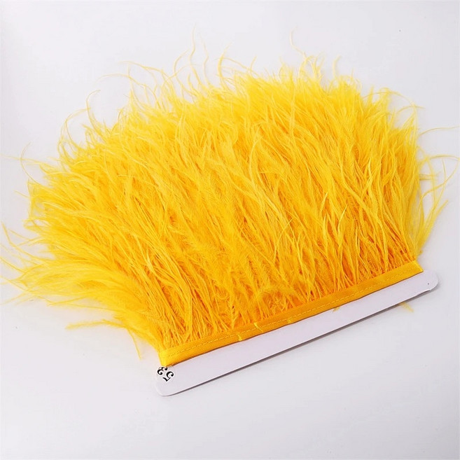 재봉 미싱 1 미터 타조 깃털 트림 폭 10-15cm 공예에 대 한 검은 프린지 리본 Plumas 장식, [00] 1Meters, [00] 황금