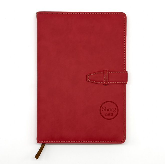스브링 고급 A5 회사 직장인 업무용 만년 다이어리, 매년 기록 레드