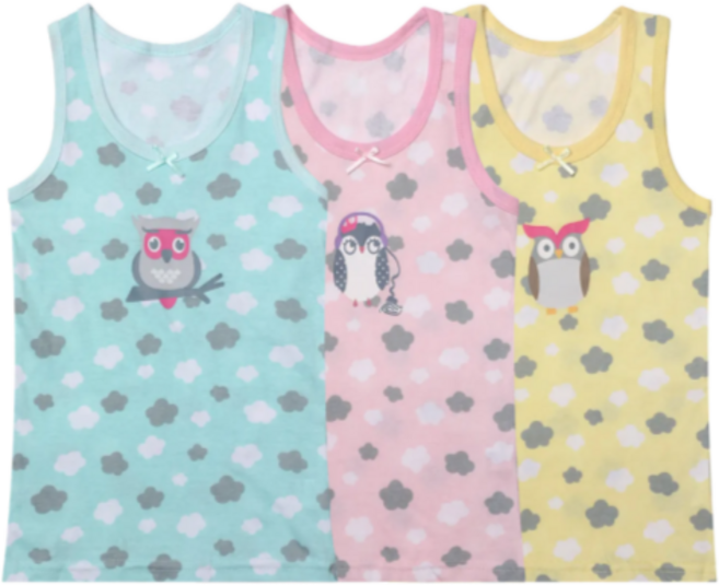 온웨어 여아용 순면 런닝 큐티부엉이 3종 세트