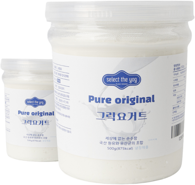 셀렉더요그 플레인 무가당 그릭요거트, 500g, 2개