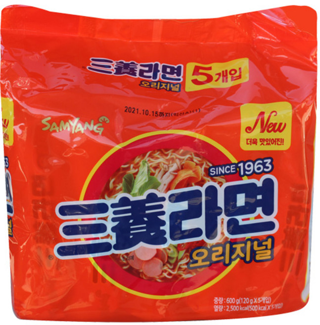 삼양 삼양라면 600g(120gX5개입) 멀티팩, 1개