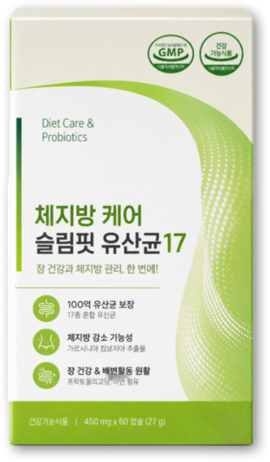 체지방 케어 슬림핏 유산균 12EA 구매 시 BNR17 비에날씬 프로틴 정품 증정 데일업, 1개, 60정