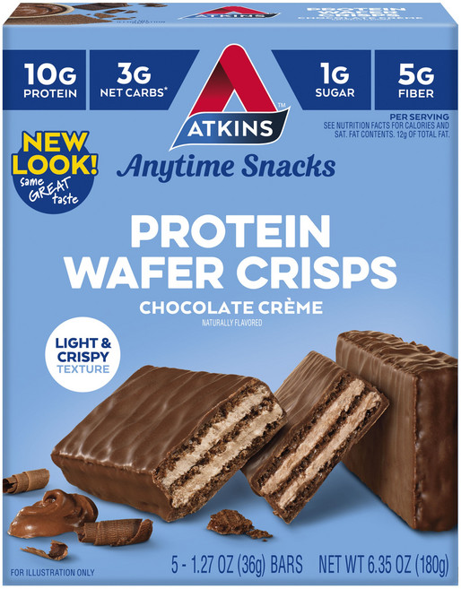 앳킨스 프로틴 웨이퍼 크리스프 초콜릿 크림 5개입, 180g, 1개