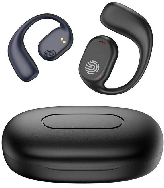 D20【真骨傳導】藍牙耳機 掛耳式運動降噪防水防汗超長續航音樂耳機蘋果安卓通用, 經典黑