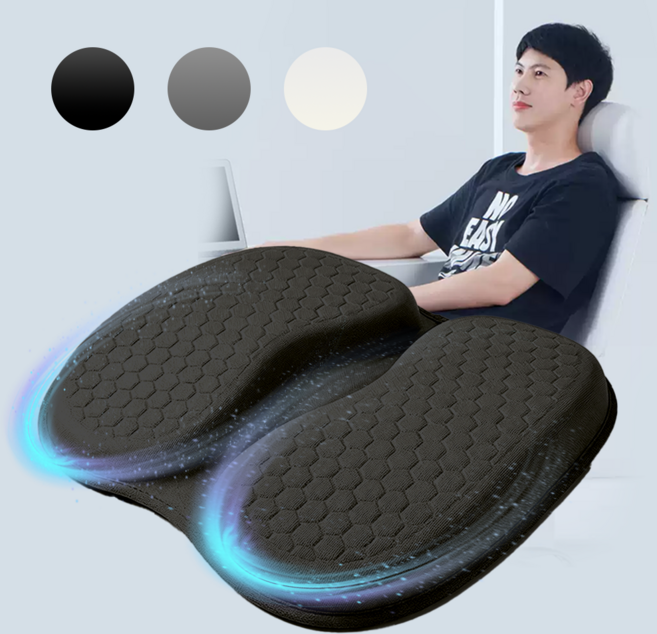 하루꿈 편안한 의자 방석 쿨방석 체중분산 방석 쿠션 냉감방석 다용도 통기성 방석, 블랙
