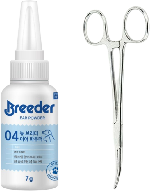 브리더 이어파우더 7g + 고급겸자가위 (곡선형), 1세트