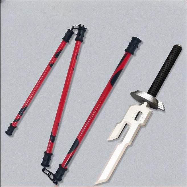 삼절곤 Jujutsu Kaisen 나나미 켄토 후시구로 도지 무기 저주 도구 3 섹션 커드젤 반전 천국 창 모델 코스프레 G, [02] 삼절곤 46cm Spear of Heen, 1개