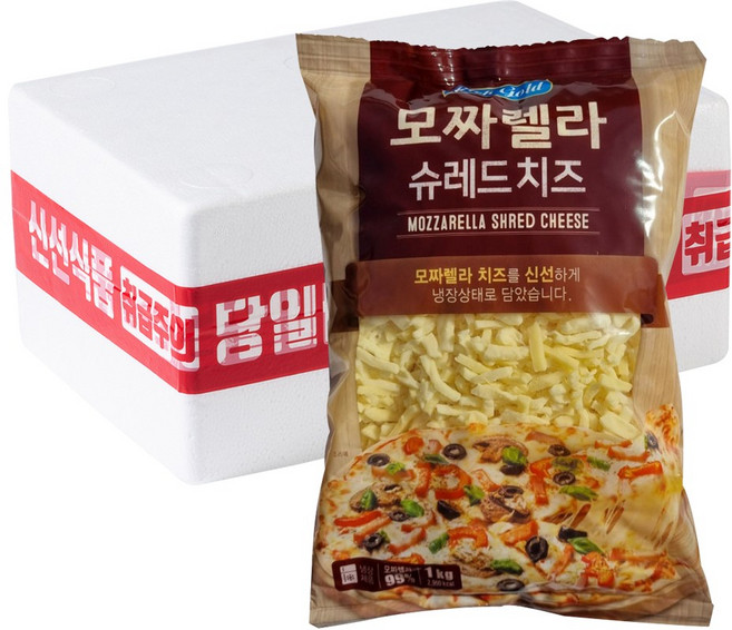 리치골드 모짜렐라치즈 1kg 동서 슈레드치즈 (아이스박스 포함), 1개