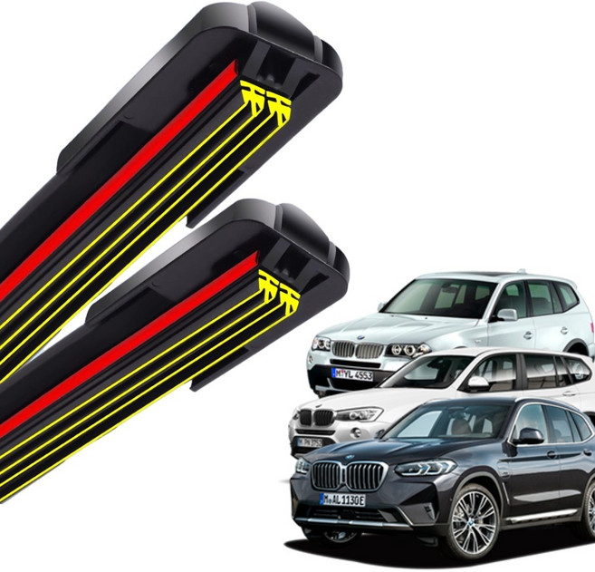 1+1 BMW X3 E83 F25 G01 G08 전차종 순정 호환형 초밀착 와이퍼 윈도우 브러쉬 와이퍼블레이드, T2-X3 E83(03-10)-550+500/A