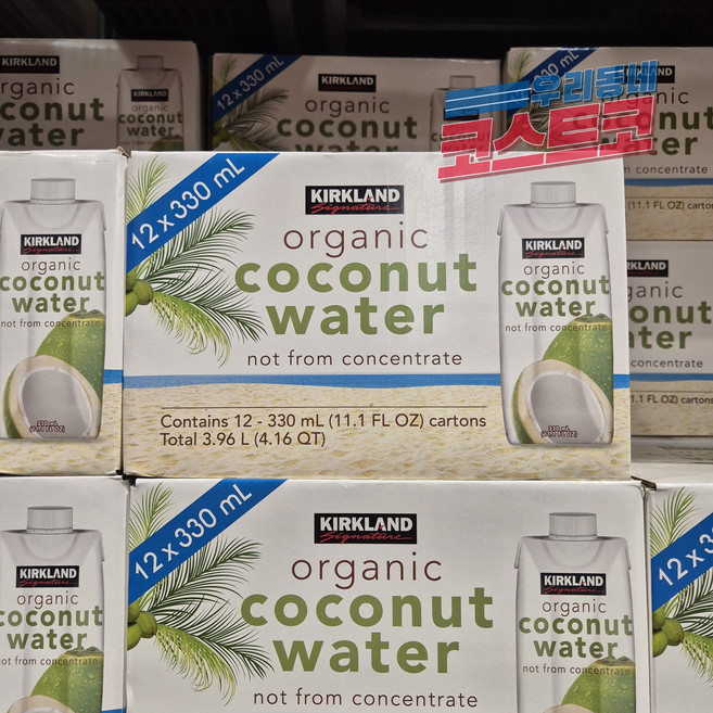 커클랜드 유기농 코코넛워터 330ml 12팩 학교 유치원 어린이 단체 교회 음료 코스트코, 12개