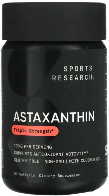 스포츠리서치 트리플 스트렝스 아스타크산틴 12mg 소프트젤, 60정, 1개 - 쿠팡