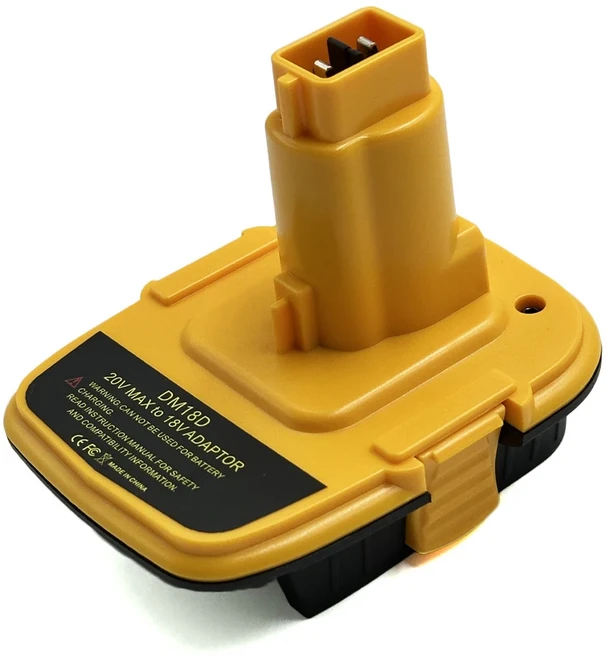 DeWalt NiCad 및 NiMh 배터리 용 DeWalt 20V 및 Milwaukee 18V 리튬 배터리 용 USB 변환 기능이있는 배터리, 01 Yellow