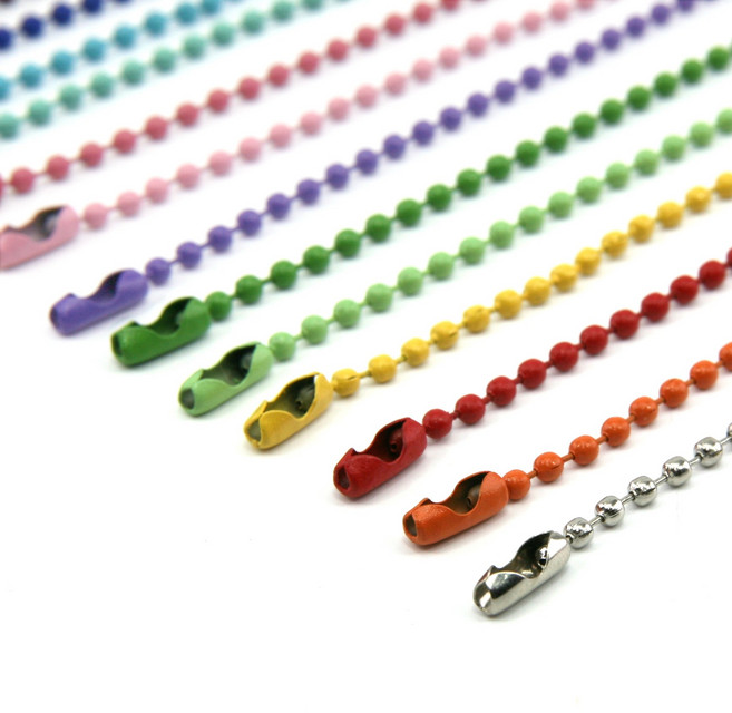 컬러 군번줄 열쇠고리 악세사리 체인줄, 보라, 1개