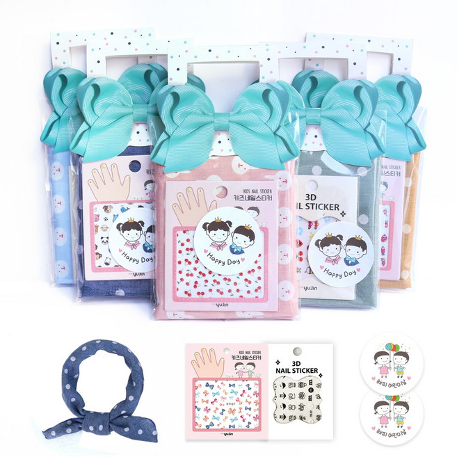 니즈엘 [완포장] 어린이집 생일 답례품 구디백 쁘띠 미니 스카프 유치원 단체 선물