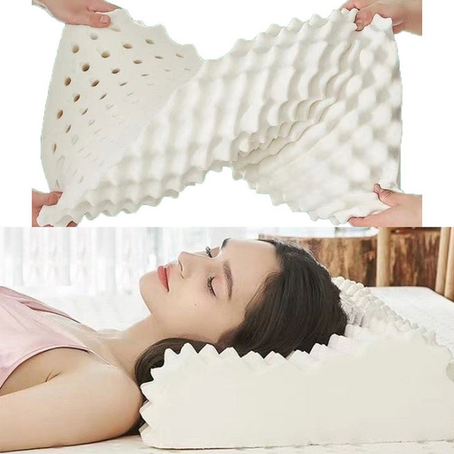 라텍스 경추 목 베개 (커버 포함) 배게 배개 아이유 배연정 깊은잠 기절 슬립 목디스크 일자목 땅콩 n, 1개, 화이