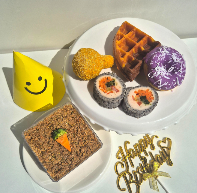 까까묵자 강아지 케이크 생일상 수제간식, 650g, 1세트, 당근