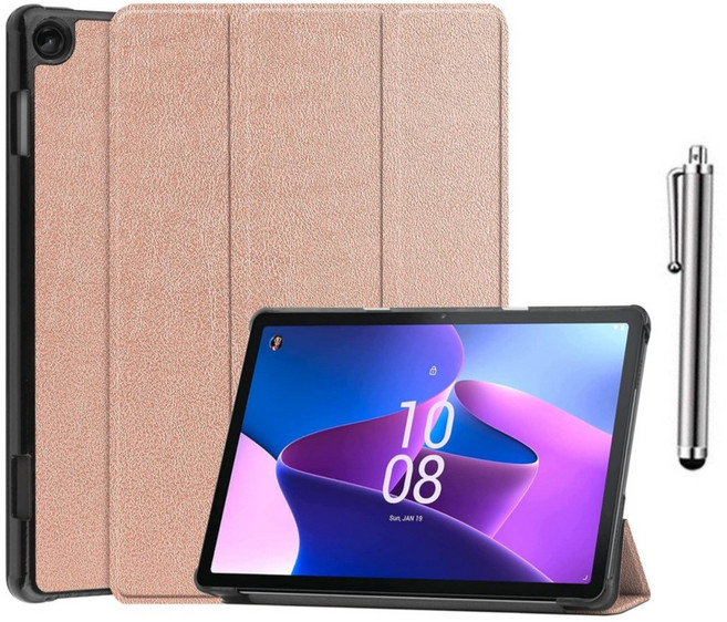레노버탭 M10 3세대 10.1인치 호환 북커버 케이스 TB-328FU 328XU Lenovo Tab M10 3rd Gen 10.1 inch 케이스나라, 로즈골드