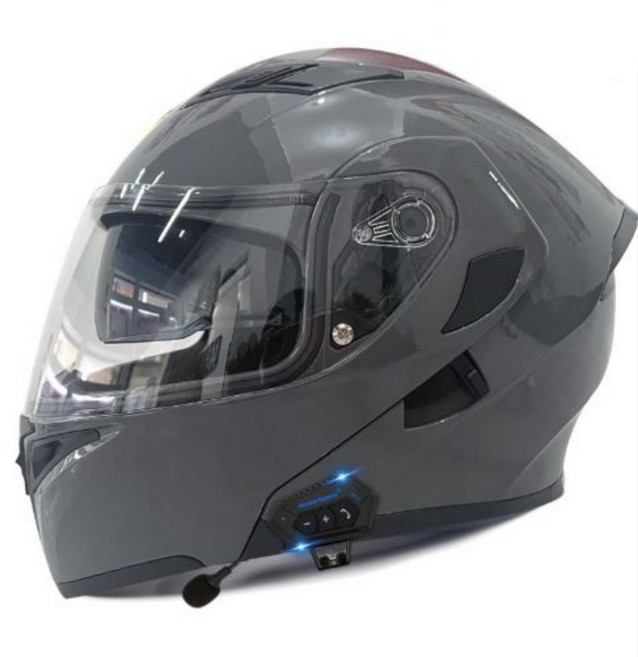 요타치 블루투스 시스템 헬멧 바이크 배달용 3XL 오픈페이스 하이바 핼맷, 그레이