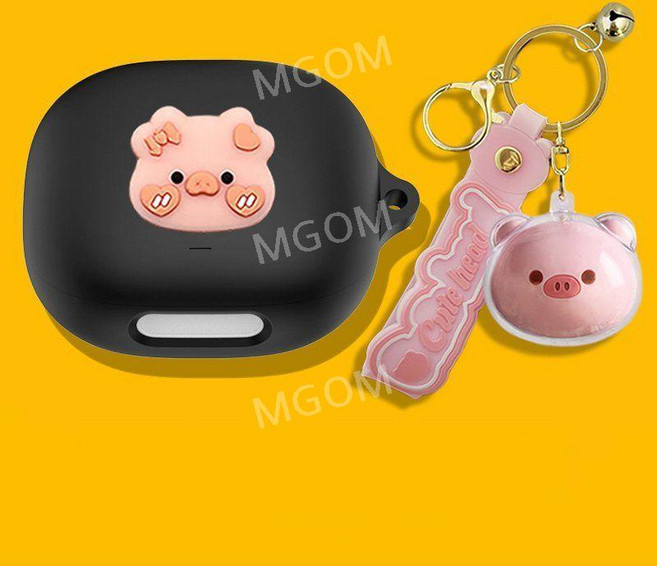 리버티4프로 케이스 호환 이어폰 Liberty4 Pro 커버 보호 사운드코어 Soundcore, 리버티4 프로, 블랙 돼지+돼지