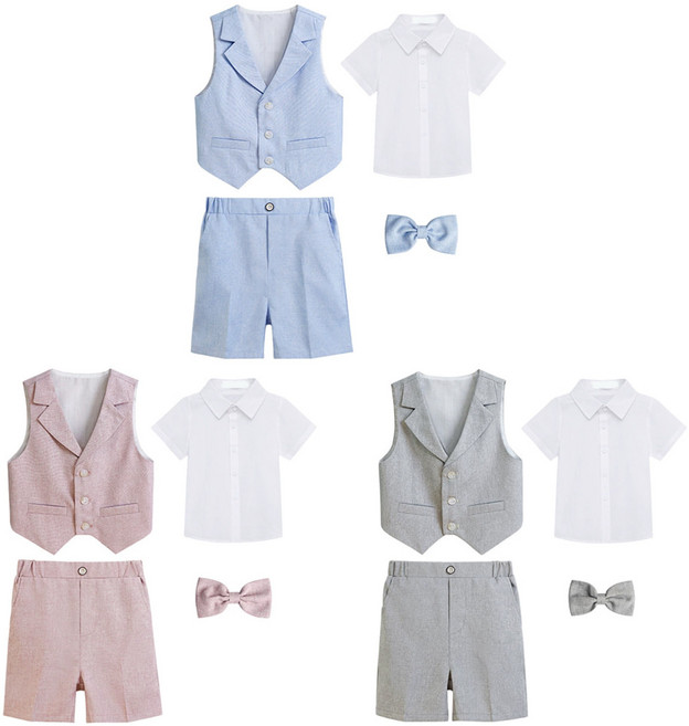 (대여) 미니미 파스텔 3버튼 정장조끼 세트(양장조끼