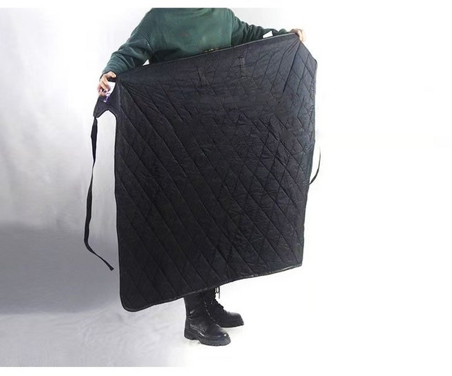 허리끈 겨울 누빔 치마 보온 랩스커트 패딩 롱 담요 앞치마, 블랙