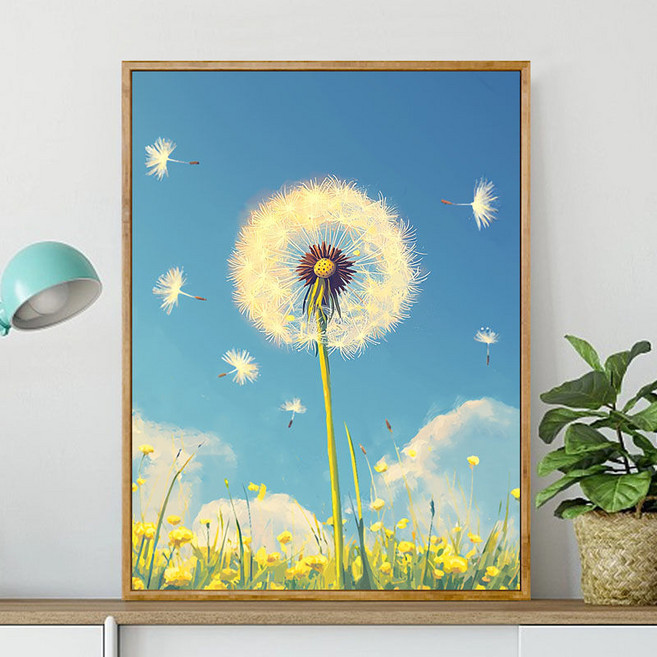 민들레 그림그리기 꽃 유화 세트 DIY캔버스페인팅 40x50cm 인테리어그림 집들이 선물용 장식 다용도 DIY취미생활추천, 민들레10, 1개