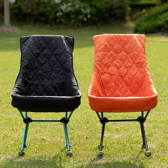 당일발송 국내생산 선셋 캠핑의자 리버시블 패딩 워머 경량체어 쿠셔닝 고퀄리티 시트커버 블랙오렌지 그레이탄 올리브그린카키, 1개, 블랙&오렌지