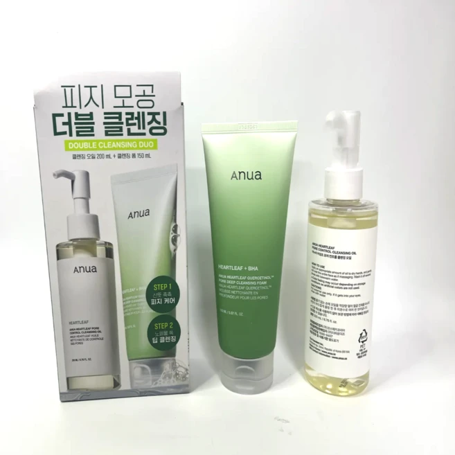(anua) 어성초 쿼세티놀 모공 딥 클렌징 폼 150ml + 어성초 포어 컨트롤 클렌징 오일 200ml 클렌징세트, 1세트 - 쿠팡