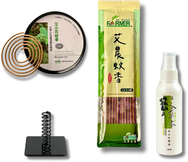 艾草之家 艾農蚊香棒 臺灣製 驅蚊淨化, 【蚊香棒+艾小花+防護液】贈蚊香棒座, 咖啡色