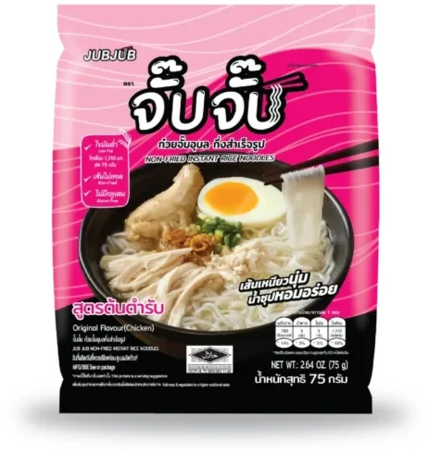 JUBJUB 泰式即食河粉 雞濃湯風味 無麩質, 6個