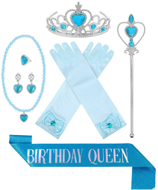 생활일번지 공주놀이 어깨띠 한세트 생일파티 왕관, 블루, 1세트