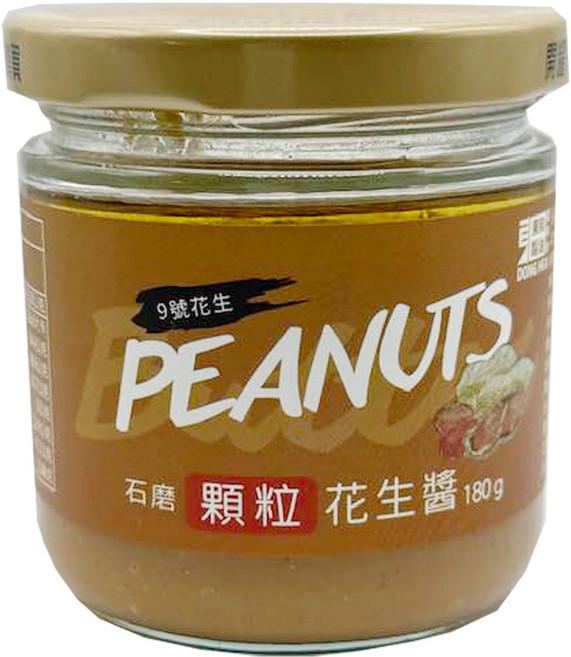 東和製油 石磨花生醬(無糖顆粒) 特選台灣九號花生, 180g, 1個