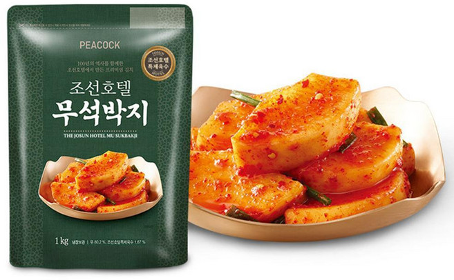 피코크 조선호텔 김치 무 석박지 1kg 알타리 깍두기, 없음